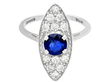 white gold 1920s sapphire diamond ring