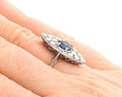 1920s sapphire diamond ring wearing