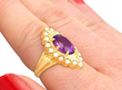 Vintage Pearl and Amethyst Ring Wearing