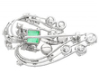white gold emerald brooch