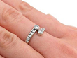 Vintage Diamond Twist Ring White Gold Wearing Hand