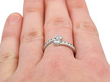 Vintage Diamond Twist Ring White Gold Wearing Finger