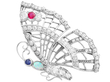 Diamond Butterfly Brooch with Gemstones