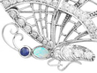 Diamond Butterfly Brooch with Gemstones