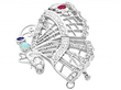 Diamond Butterfly Brooch with Gemstones