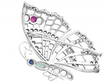 Diamond Butterfly Brooch with Gemstones