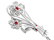 Vintage Ruby Brooch reverse