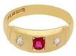 Yellow Gold Antique Ruby and Diamond Band