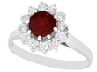 White Gold Garnet Ring Vintage
