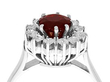 Garnet and White Gold Cluster Ring