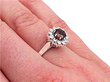 Garnet and Diamond Ring being worn