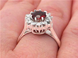 White Gold Cluster Ring Being Worn
