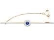 Antique Sapphire and Diamond Bar Brooch