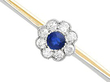 Antique Sapphire and Diamond Bar Brooch