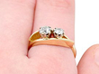 Two Stone Diamond Ring Yellow Gold Wearing
