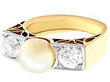 Art Deco pearl diamond ring