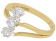 Art Nouveau Style Yellow Gold Three Stone Ring