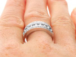 white topaz eternity ring on finger