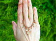 Victorian Floral Necklace Outside