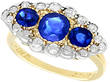 Antique Blue Sapphire and Diamond Ring