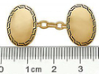Antique Enamel & Gold Cufflinks Ruler