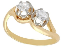 Two Stone Diamond Twist Ring