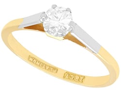 1950s Round Cut Solitaire in 18ct Yellow Gold
