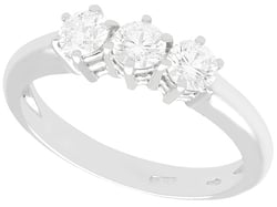 18 ct White Gold Diamond Trilogy Ring