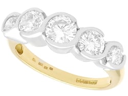 Five Stone Bezel Set Diamond Ring