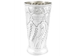 silver embossed vase