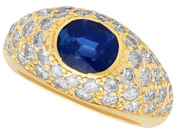 Oval Cut Sapphire and Diamond Ring
