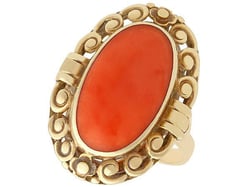 1930s Antique Coral Ring 