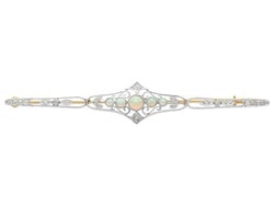 Antique Opal & Diamond Brooch