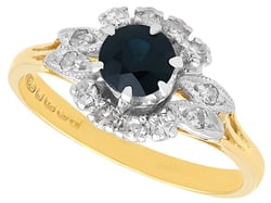 Sapphire and Diamond Yellow Gold Ring