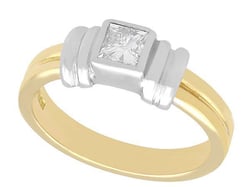 Yellow Gold Princess Cut Diamond Ring