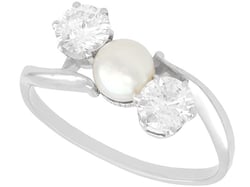 Vintage Pearl and Diamond Ring