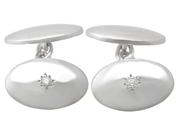 White Gold & Diamond Cufflinks