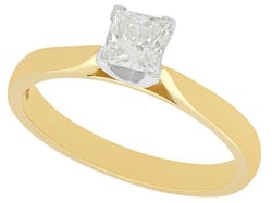 Princess Cut Diamond Solitaire Ring Gold