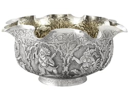 Burmese silver bowl 