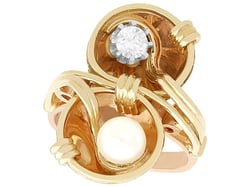 Vintage Pearl and Diamond Ring