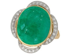 Cabochon Cut Emerald Ring 