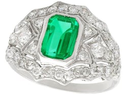 Emerald & Diamond Ring Vintage 
