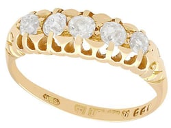 Five Stone Diamond Ring Yellow Gold