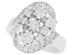 white gold diamond cluster ring