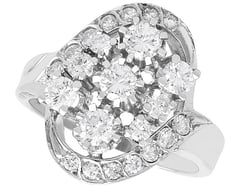 white gold diamond cluster ring