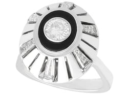 White Gold Black Onyx & Diamond Ring