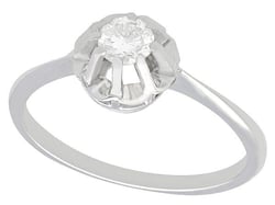 Vintage 18k White Gold Diamond Solitaire Ring