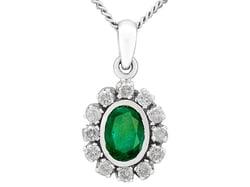 Emerald and Diamond Cluster Pendant