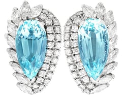 Aquamarine Earrings in White Gold