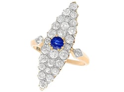 Sapphire and Diamond Marquise Ring